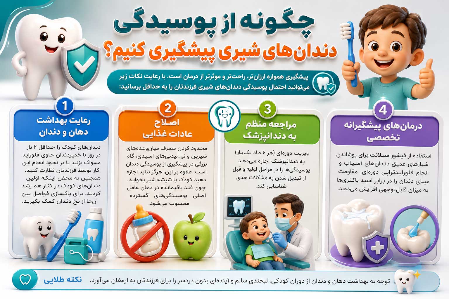 پیشگیری از پوسیدگی دندان‌های شیری 